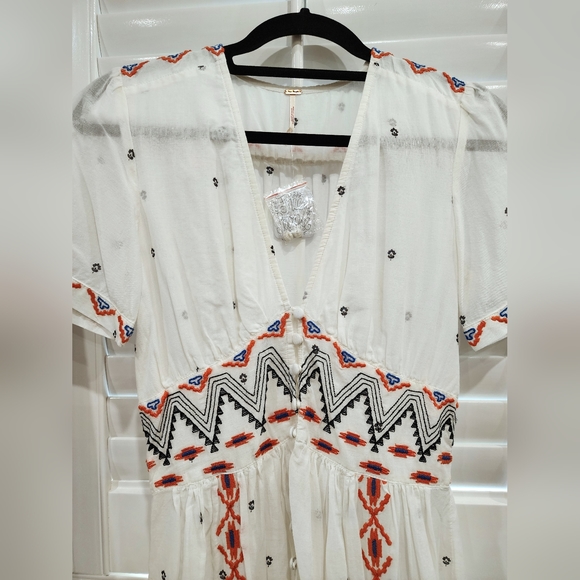 Free People Real Romance Embroidered Dress Top - Picture 4 of 6